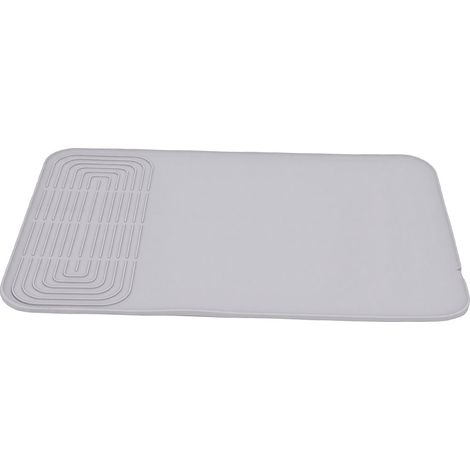 Tapis de machine à café robuste en silicone antidérapant pour plan de travail de cuisine, 60 x 40 cm, gris (1/5)