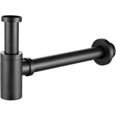 Matte black standard siphon in matte black, copper wall drain separator (1/4)