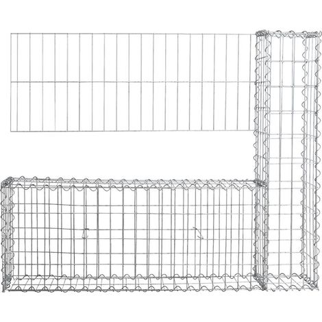 Gabionen Mauer Gartenzaun 120x100 cm Gabione Steinkorb Rankgitter Draht Gitter (1/5)