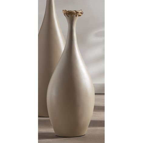 Vase en bambou couleur taupe avec tresse en jacinthe d'eau, 73 cm. 28 x 20 x 73 cm.