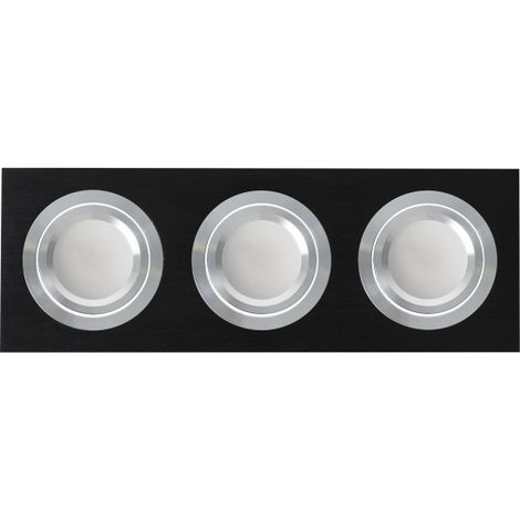 Regleta foco empotrar negro/cro 3xgu10 incluida   18w 4000k 1800lm 26x9x2 androide