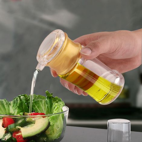 Acryl, transparent und goldfarben, Ölflasche, Flüssigkeitsbehälter, Würzmittelbehälter, Sojasaucenbehälter, Essigbehälter, Küche (M) (1/5)