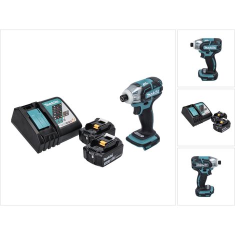Atornillador de impulsos sin cable Makita DTS 141 RF 18 V 40 Nm 1/4" sin escobillas + 2x batería recargable 3,0 Ah + cargador