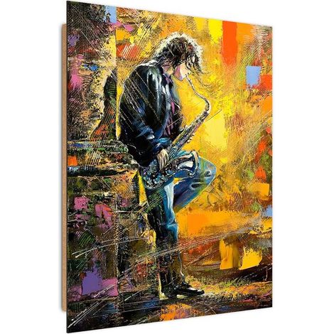 Quadro deco panel, Musicista con sassofono - 40x60 (1/5)