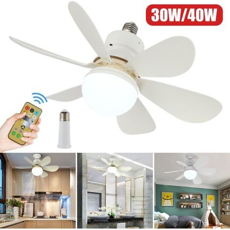 Plafonnier ventilateur 40W avec lampe et télécommande 3 vitesses,E27ventilateur de plafond-52 X 19.5CM (1/4)