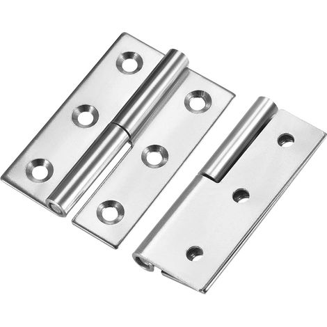 2Pcs Scharnier 75mm/3" 304 Edelstahl Linkshänder Kleine for Schranktür Silberton (1/5)