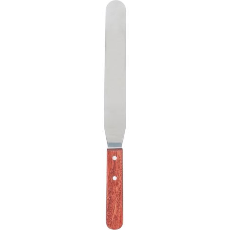 Lot de 5 spatules à cire métalliques droites en acier inoxydable, manche bois pour épilation (1/5)