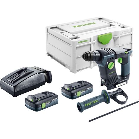 Taladro percutor a batería Festool BHC 18-Basic 18 V 1.8 J SDS Plus Brushless + 2x batería 4.0 Ah + cargador + systainer (1/5)