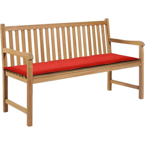 Cuscino per panca da giardino 100% poliestere impermeabile rosso 150 x 50 x 3 cm DEC021562