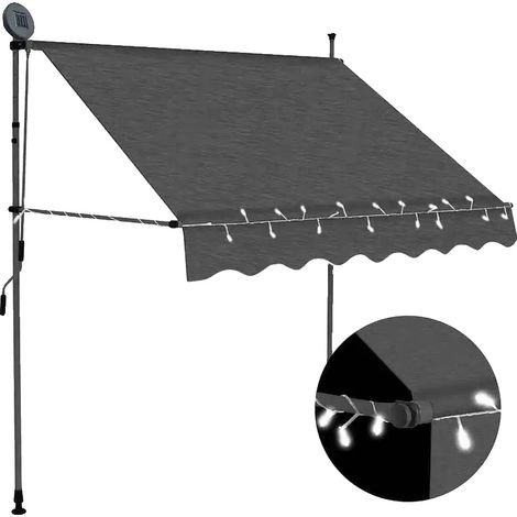 Store rétractable, fonctionnement manuel, protection UV, Anthracite (1/2)