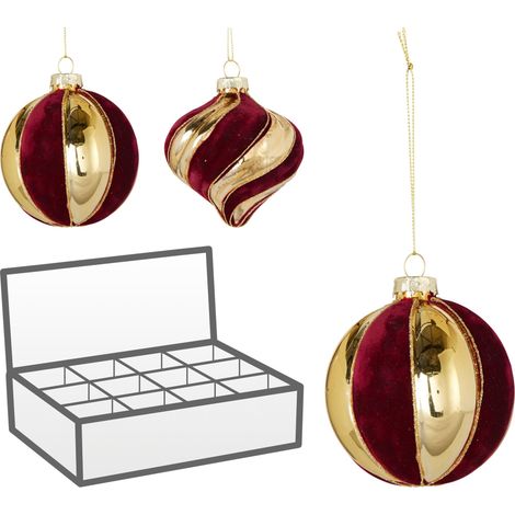 Pallina di Natale 8 cm forme assortite PERAGA CHRISTMAS