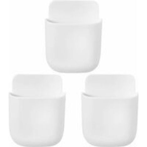 Organisateur de support de télécommande 3 pièces organisateur mural organisateur multimédia boîte de rangement pour télécommande TV(blanc) (1/5)