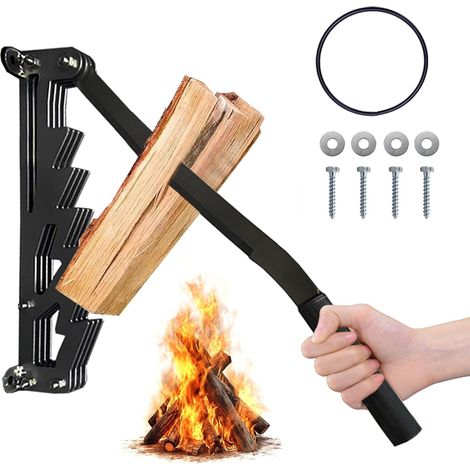 Wall-mounted wood splitter - Manual wood splitter - Wood splitter for home and camping use