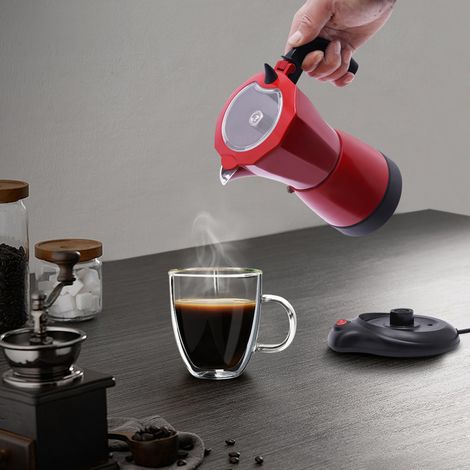 Elektrische Kaffeemaschine Espressokocher Mokka Kanne Mokka Maker Topf 6 Tassen