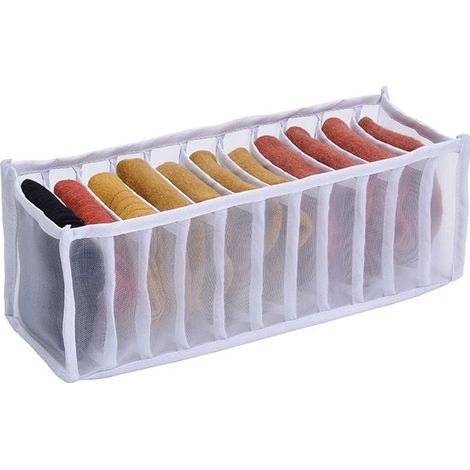 Organisateur de Tiroir Pliable - 1 pcs Rangement sous Vetement, Rangement Tiroir Vetement Organisateur Vetement, pour Chaussettes, sous-Vêtements, Vêtements de Bébé, Cravates,Blanc(321212cm) (1/4)