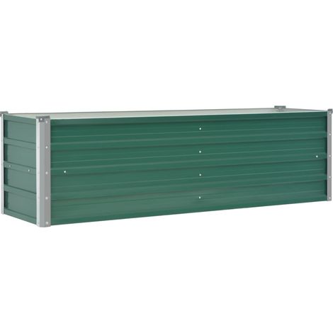 Fioriera rialzata per piante e fiori acciaio zincato 160 x 40 x 45 cm verde 020001092