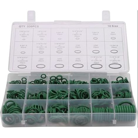 Coffret de 530 joints toriques pour climatisation automobile R134A - Assortiment de joints d'étanchéité en caoutchouc (1/5)