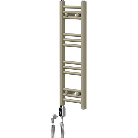 LuxeBath Termoarredo Scaldasalviette Sahara 300x800 mm Elettrico Beige, Radiatore da Parete con Resistenza da 300W Cromata, Portasciugamano con Design Moderno, Calorifero Dritto con Attacco Laterale (1/5)