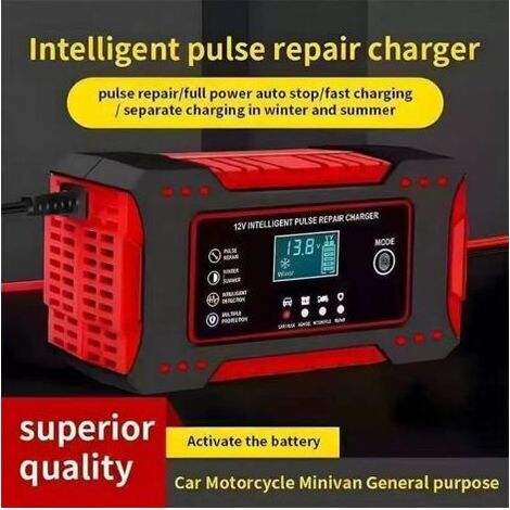 12V 6AChargeur de batterie lithium-fer-phosphate 12 V 6 A, chargeur de moto 12 V, chargeur de batterie de voiture 12 V 6 A (1/4)