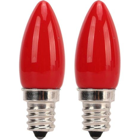 Lot de 2 ampoules E12 à 4 LED SMD2835, culot candélabre, 220 V, 1,5 W, en verre, pour lustre, plafonnier ou applique murale, édition rouge 0724 (1/5)