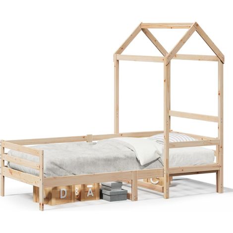 Maison Exclusive - Tagesbett mit Dach 80x200 cm Massivholz Kiefer