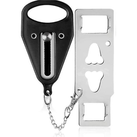 serrures De Porte Portables Lot De 2 Verrous Supplmentaires Robustes Noirs Pour Plus D'intimit Et De Scurit Dans Les Htels Et Empcher L'accs Non (1/5)