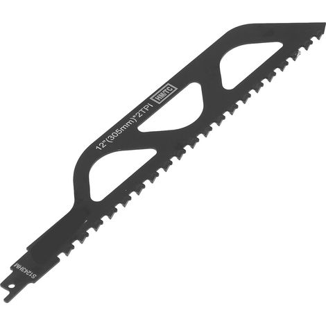 Lame de scie alternative en alliage de tungstène-carbone pour la découpe de maçonnerie, bois, béton poreux et brique.