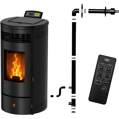 Poêle à granulés Étanche FLORA 9 kW + kit conduit ventouse - (1/5)