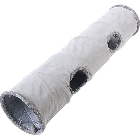 Tunnel pieghevole per gatti, resistente tunnel da gioco in pelle scamosciata, tunnel nascosto per animali domestici con pallina