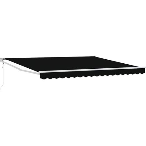 Retractable Awning Black 400 x 300 cm Polyester and Aluminium vidaXL