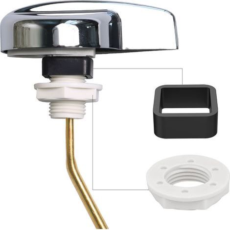 Clé à réservoir de toilette à l'ancienne avec bouton, poignée en laiton, clé de chasse d'eau, accessoires pour interrupteur de toilette (grand coude latéral). (1/2)