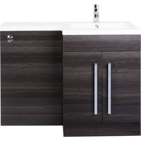 Calm Grey RH Combination Vanity Unit Set BTW Toilet Seat Cistern (1/3)
