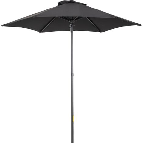 Parasol, noir, pour jardin et terrasse, jardin et espace extérieur, structure pliante et pare-vent. Idéal pour balcon, plage