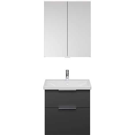 Set burgbad Eqio, composé d'une armoire de toilette, d'un lavabo