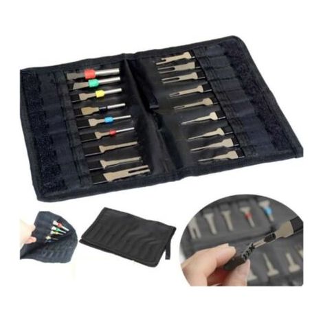 Extracteur de cosses - Kit de 18 Outils de Retrait de cosses - Dureté élevée - Pas de Rouille - Pas de déformation - Kit d'extracteur de connecteur de câblage électrique de Voiture (1/4)