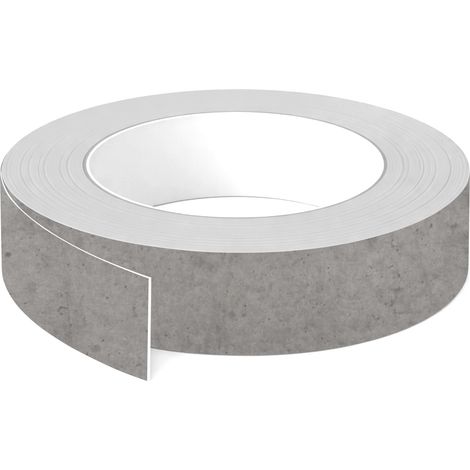 1x Bande de chant ABS sans colle 23 mm x 5 m épaisseur 0,8 mm facile à appliquer bricolage étagère meuble panneau plan de travail bois stratifié, Béton Chicago gris clair mat (1/3)