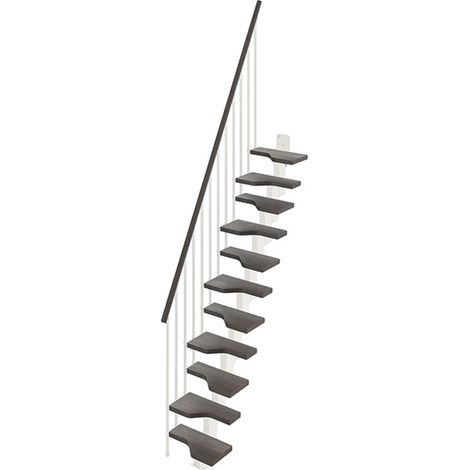 Scala salvaspazio dritta 12 gradini - Larghezza 61cm -  Wenge e bianco - MINI61/I/SBMWEN-12