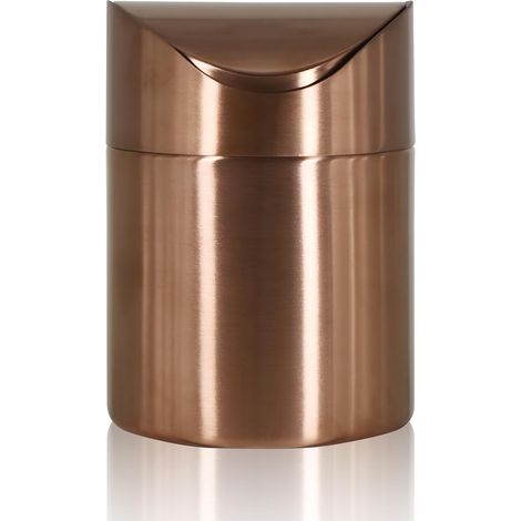 Mini poubelle de bureau avec couvercle basculant, poubelle de salle de bain en acier inoxydable avec