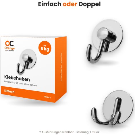 Exklusiv Edelstahl Garderobenhaken selbstklebend Klebehaken Handtuchhalter Haken (1/5)