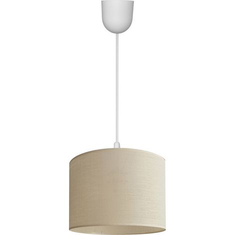 Helam ALBA Plafonnier Suspension Cylindrique Ecru, Blanc 20cm