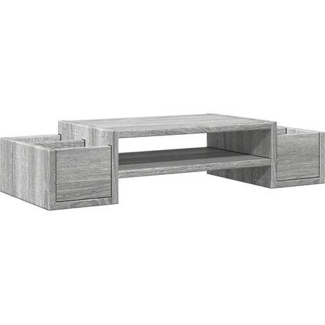 Mesa soporte para monitor mueble de oficina y almacenamiento madera de ingeniería Sonoma color gris 020044961