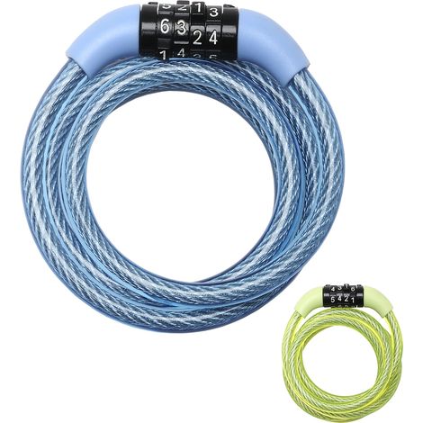MASTER LOCK Fahrradschloss Kabelschloss [Zahlenschloss] [1,2 m Stahlkabel] [Wetterfest] [Zufällige Farbe] 8143EURDPROCOL - Ideal für Fahrräder, Elektrisches Fahrradectric, Skateboards, Kinderwagen, Mä (1/5)