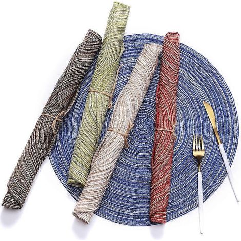 Sets de table ronds de cuisine antidérapants, 35 cm, verts (1/5)