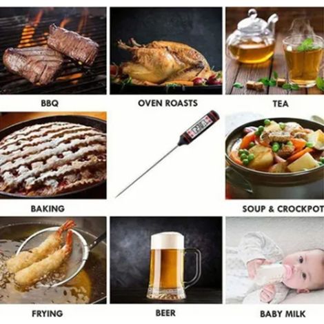 TP101 Küchenölthermometer, elektronisches Lebensmittelthermometer für Backofen und Grill, inklusive Batterien (1/5)
