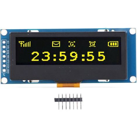 Module d'affichage 2.23 pouces, résolution 128x32, écran à diode électroluminescente organique SSD1305 IICSPI Comm MRC162D jaune (1/5)