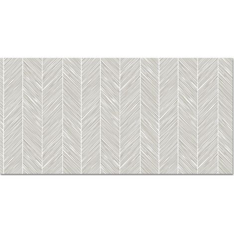 CRÉDENCE CUISINE Classique - Chevrons - Gris 90x45 cm (1/5)