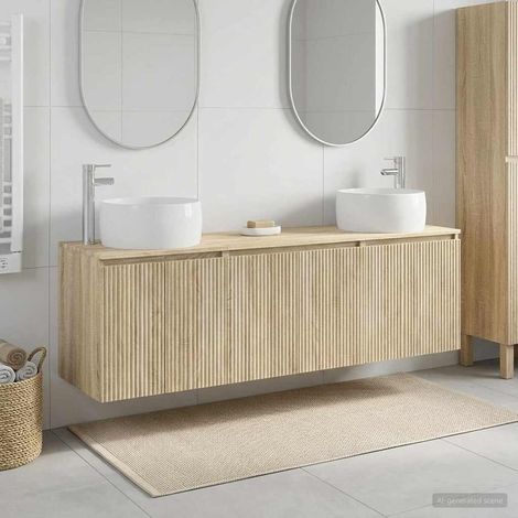 vidaXL Bathroom Cabinet Set 3 pcs Sonoma Oak 161.5 x 44.5 x 80 cm (1/5)