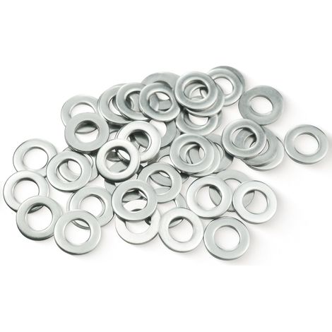 50 - Rondelle Plate - Acier Inoxydable - Résistance Corrosion - Fixation Vis Boulon Ecrou - Intérieur Extérieur Bricolage - Argenté - M6 x 12mm (1/3)