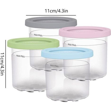 Pots Ninja Creami, Lot 4 Pintes Réutilisables, Machine Glace NC299AMZ NC300s (1/5)