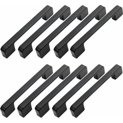 10pcs Poignée Meuble Entraxe 160mm-Poignée Porte Cuisine Noire Poignee Barre Meuble Poignee De Cuisine Noire 160mm